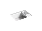 KOHLER K-8668-5UA2-0 Riverby 27" Undermount Single-Bowl Workstation Kitchen Sink - White