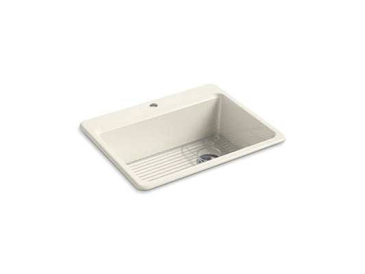 KOHLER K-8668-1A1-96 Riverby 27" Top-Mount Single-Bowl Kitchen Sink In Biscuit