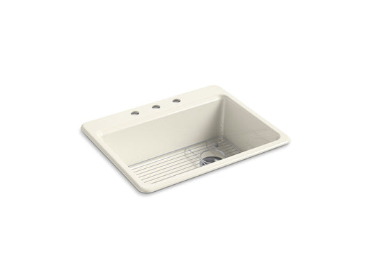 KOHLER K-8668-3A1-96 Riverby 27" Top-Mount Single-Bowl Kitchen Sink In Biscuit