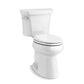 KOHLER K-76301-0 Highline Two-Piece Elongated Toilet With Concealed Trapway, 1.28 Gpf In White