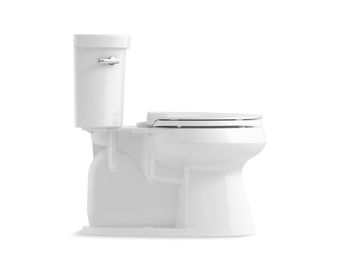 KOHLER K-76301-0 Highline Two-Piece Elongated Toilet With Concealed Trapway, 1.28 Gpf In White