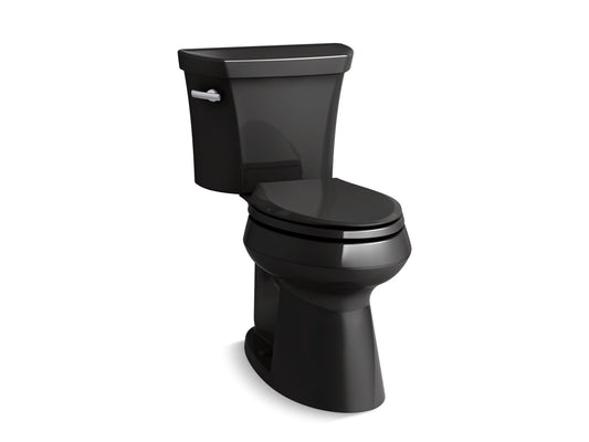 KOHLER K-76301-7 Highline Two-Piece Elongated Toilet With Concealed Trapway, 1.28 Gpf In Black Black