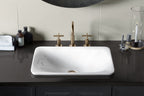 KOHLER K-75749-HD1-0 Sartorial Herringbone Carillon 21" Rectangular Drop-In Bathroom Sink, No Overflow - White Sartorial Herringbone