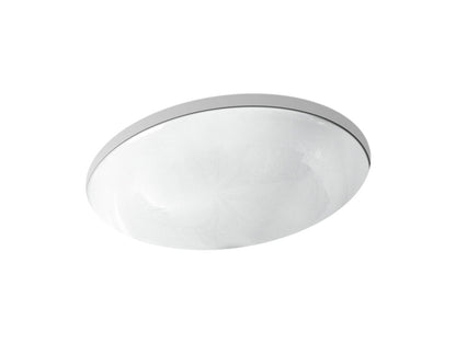 KOHLER K-14218-FP1-0 Sartorial Paisley Caxton 19-1/4" oval undermount bathroom sink, no overflow - White Sartorial Paisley