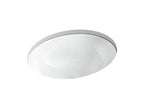 KOHLER K-14218-FP1-0 Sartorial Paisley Caxton 19-1/4" Oval Undermount Bathroom Sink, No Overflow - White Sartorial Paisley