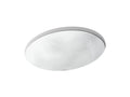 KOHLER K-14218-HD1-0 Sartorial Herringbone Caxton 19-1/4" Oval Undermount Bathroom Sink, No Overflow - White Sartorial Herringbone