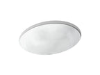 KOHLER K-14218-HD1-0 Sartorial Herringbone Caxton 19-1/4" Oval Undermount Bathroom Sink, No Overflow - White Sartorial Herringbone