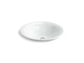 KOHLER K-75748-FP1-0 Sartorial Paisley Carillon 17-1/2" Round Drop-In Bathroom Sink, No Overflow - White Sartorial Paisley