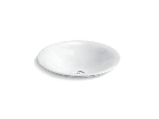 KOHLER K-75748-FP1-0 Sartorial Paisley Carillon 17-1/2" round drop-in bathroom sink, no overflow - White Sartorial Paisley