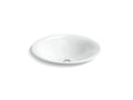 KOHLER K-75748-HD1-0 Sartorial Herringbone Carillon 17-1/2" Round Drop-In Bathroom Sink, No Overflow - White Sartorial Herringbone