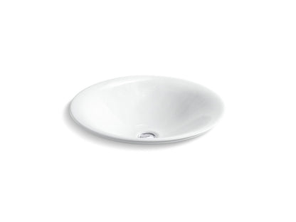KOHLER K-75748-HD1-0 Sartorial Herringbone Carillon 17-1/2" round drop-in bathroom sink, no overflow - White Sartorial Herringbone