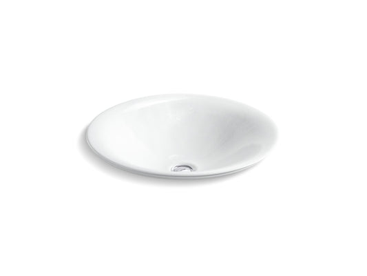 KOHLER K-75748-HD1-0 Sartorial Herringbone Carillon 17-1/2" round drop-in bathroom sink, no overflow - White Sartorial Herringbone