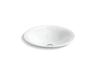 KOHLER K-75748-HD1-0 Sartorial Herringbone Carillon 17-1/2" Round Drop-In Bathroom Sink, No Overflow - White Sartorial Herringbone