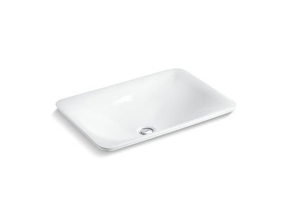 KOHLER K-75749-FP1-0 Sartorial Paisley Carillon 21" rectangular drop-in bathroom sink, no overflow - White Sartorial Paisley