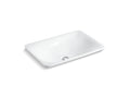 KOHLER K-75749-FP1-0 Sartorial Paisley Carillon 21" Rectangular Drop-In Bathroom Sink, No Overflow - White Sartorial Paisley