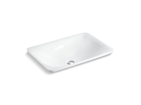 KOHLER K-75749-FP1-0 Sartorial Paisley Carillon 21" rectangular drop-in bathroom sink, no overflow - White Sartorial Paisley