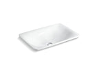 KOHLER K-75749-HD1-0 Sartorial Herringbone Carillon 21" Rectangular Drop-In Bathroom Sink, No Overflow - White Sartorial Herringbone
