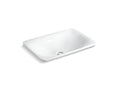 KOHLER K-75749-HD1-0 Sartorial Herringbone Carillon 21" Rectangular Drop-In Bathroom Sink, No Overflow - White Sartorial Herringbone