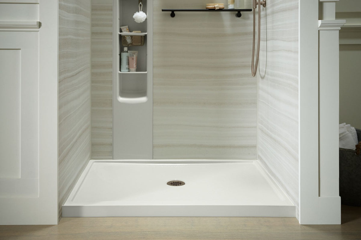 KOHLER K-8461-0 Rely 48" X 34" Alcove Shower Base, Center Drain - White