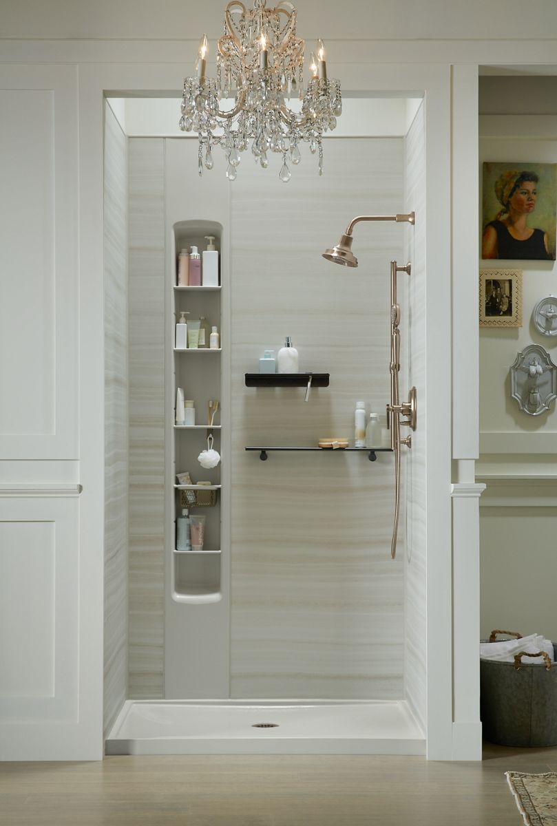 KOHLER K-8461-0 Rely 48" X 34" Alcove Shower Base, Center Drain - White