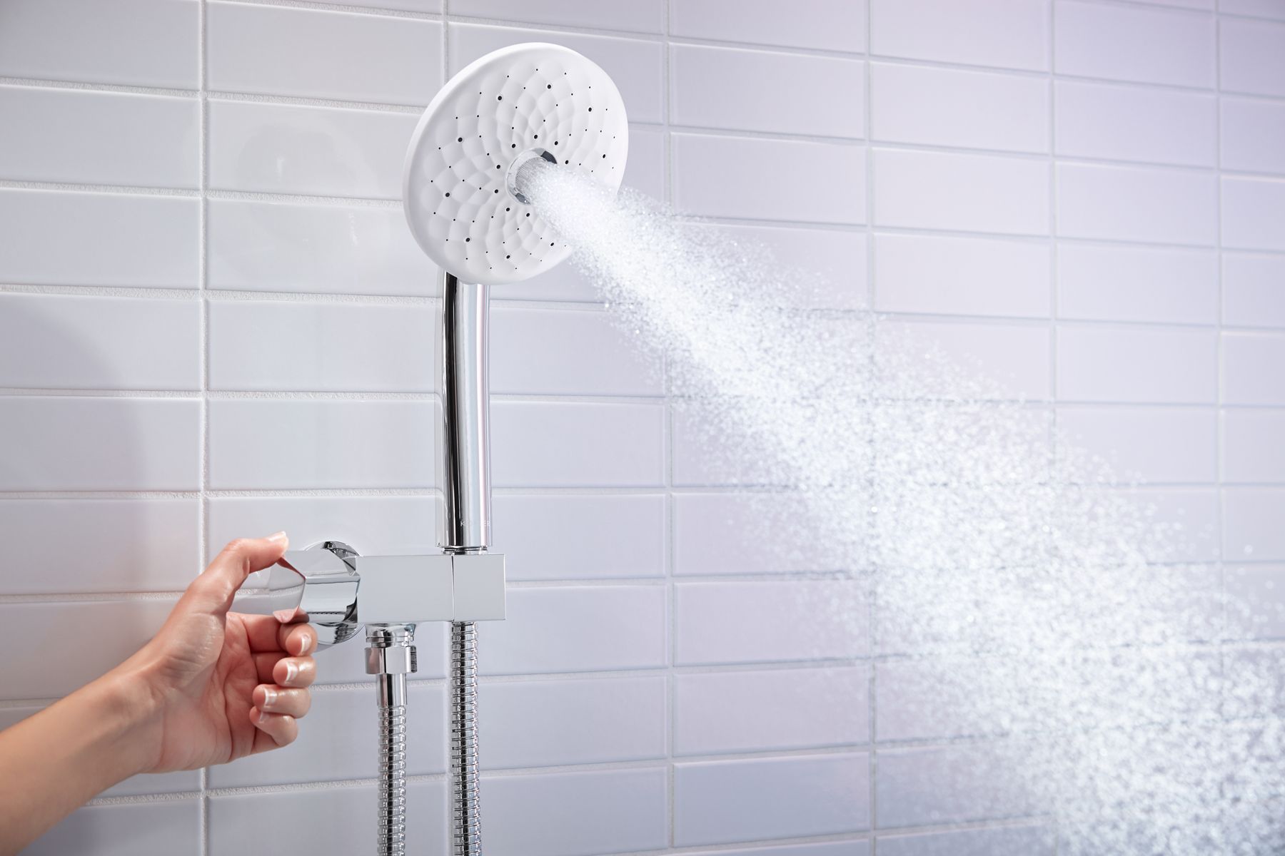 KOHLER K-98355-BL Exhale Wall-Mount Handshower Holder With Supply Elbow And Volume Control - Matte Black