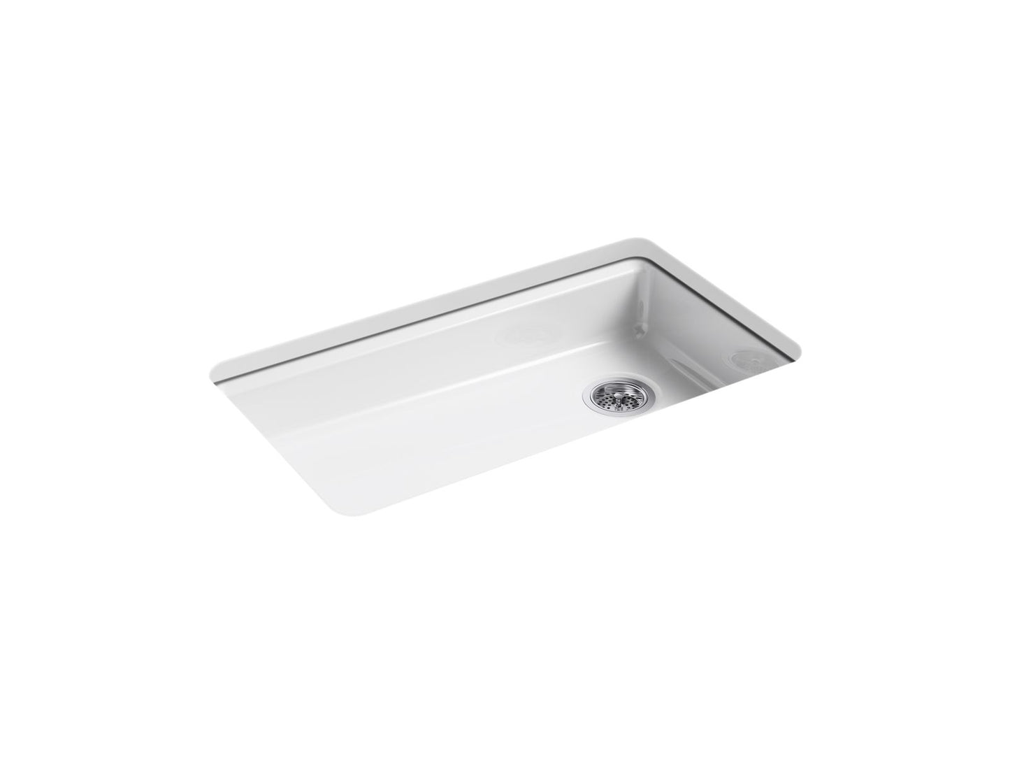 KOHLER K-8689-5U-0 Riverby 33" Undermount Single-Bowl Kitchen Sink In White