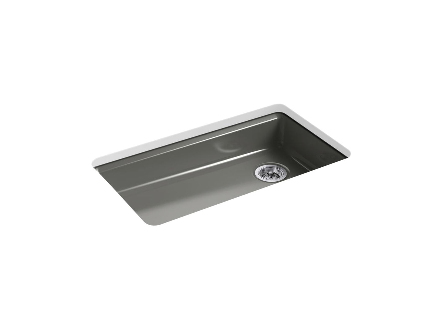 KOHLER K-8689-5U-58 Riverby 33" Undermount Single-Bowl Kitchen Sink In Thunder Grey