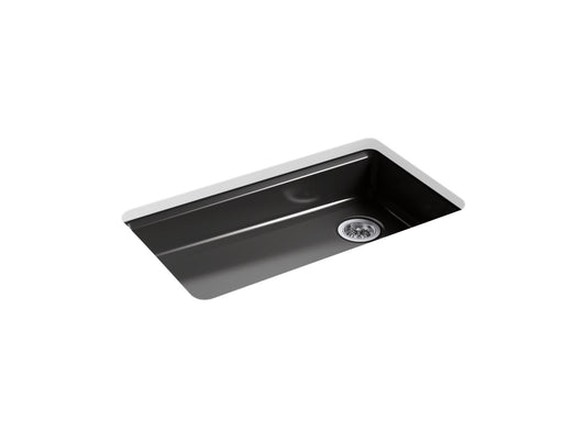 KOHLER K-8689-5U-7 Riverby 33" Undermount Single-Bowl Kitchen Sink In Black Black