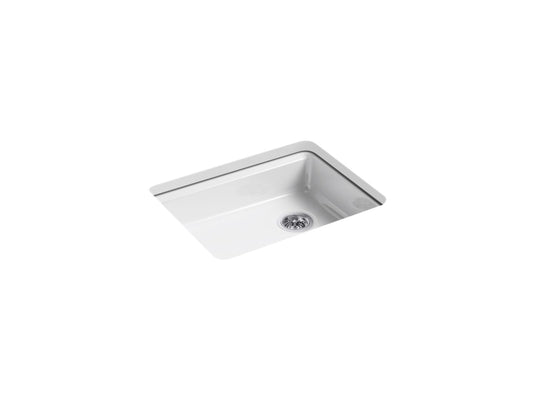 KOHLER K-5479-5U-0 Riverby 25" Undermount Single-Bowl Kitchen Sink In White