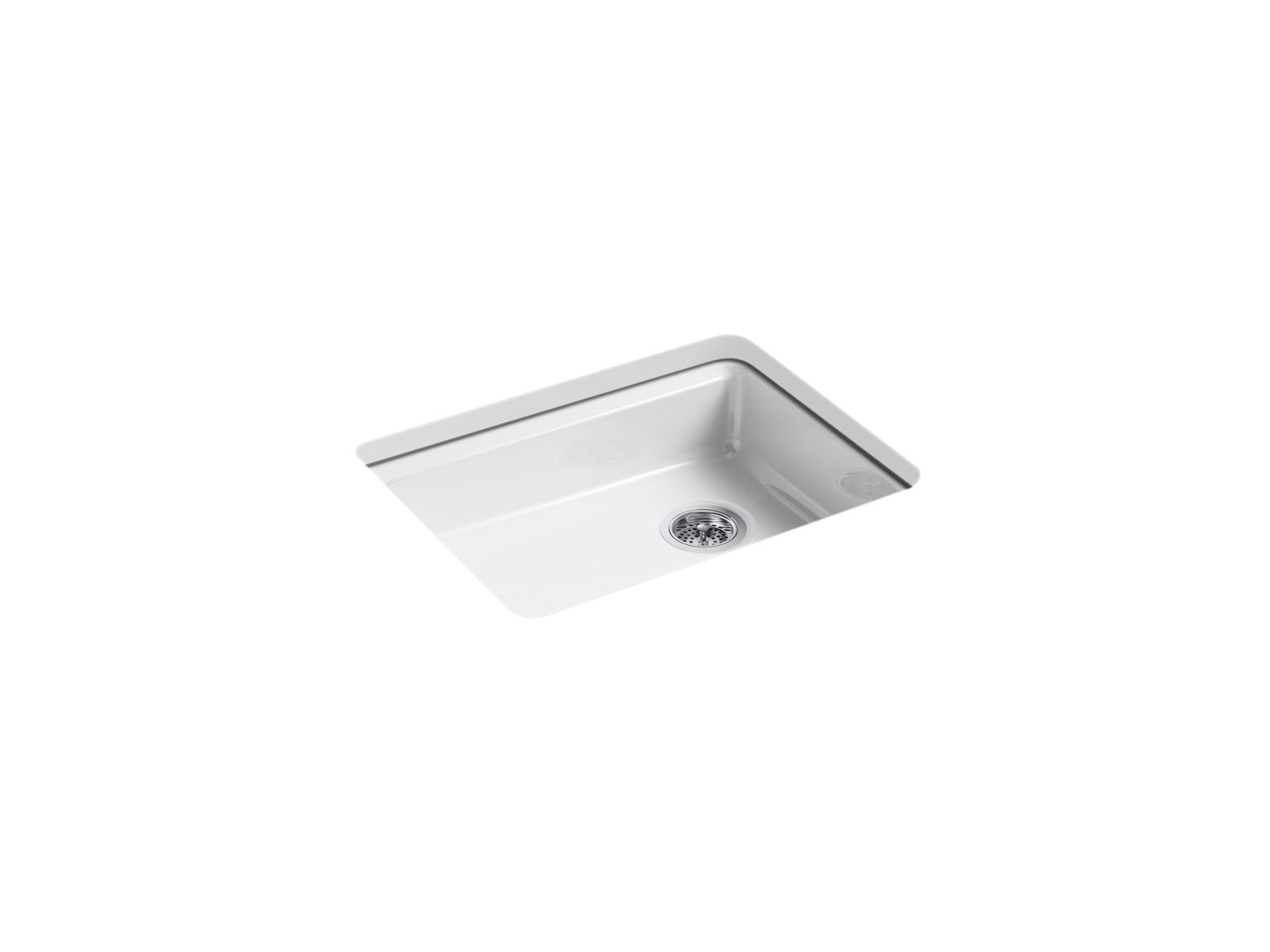 KOHLER K-5479-5U-0 Riverby 25" Undermount Single-Bowl Kitchen Sink - White