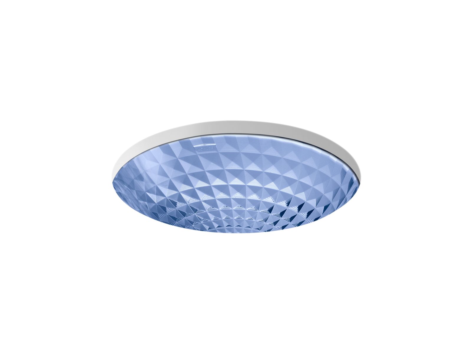 KOHLER K-2361-TG6 Kallos 16" Round Undermount Bathroom Sink, No Overflow - Translucent Sapphire