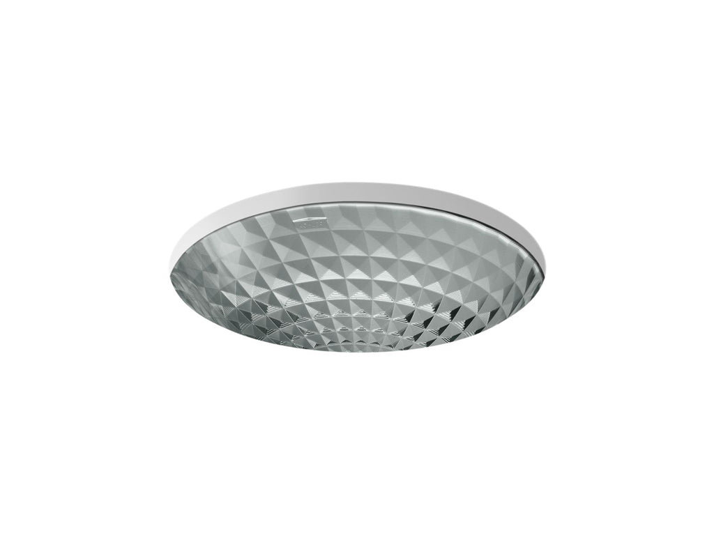 KOHLER K-2361-TG8 Kallos 16" Round Undermount Bathroom Sink, No Overflow - Translucent Stone