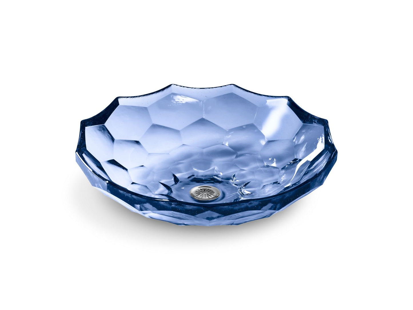 KOHLER K-2373-TG6 Briolette 17-1/2" Round Vessel Bathroom Sink, No Overflow In Translucent Sapphire