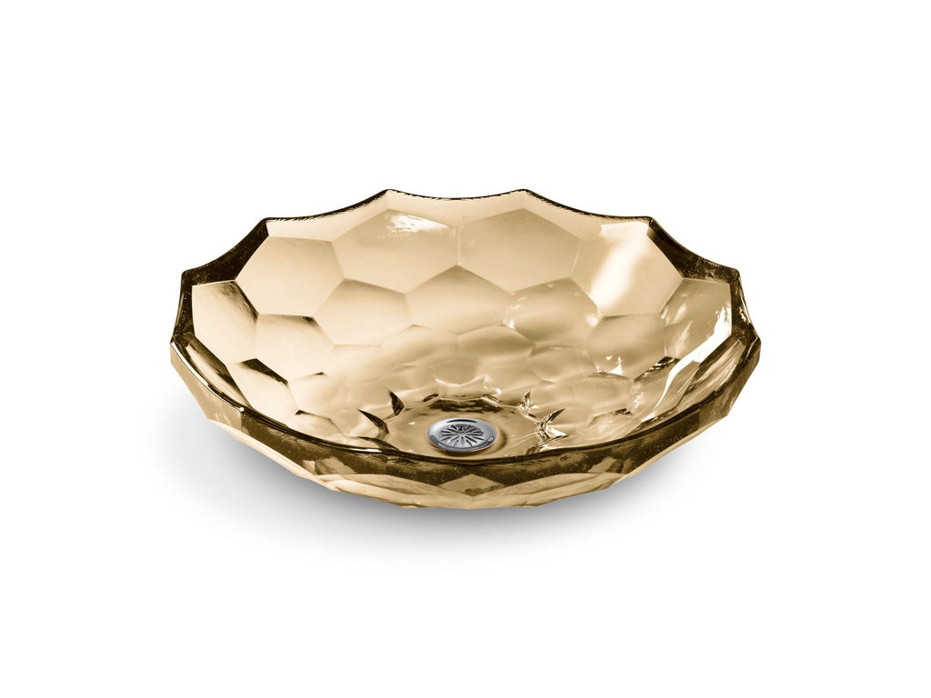 KOHLER K-2373-TG7 Briolette 17-1/2" Round Vessel Bathroom Sink, No Overflow - Translucent Sandalwood
