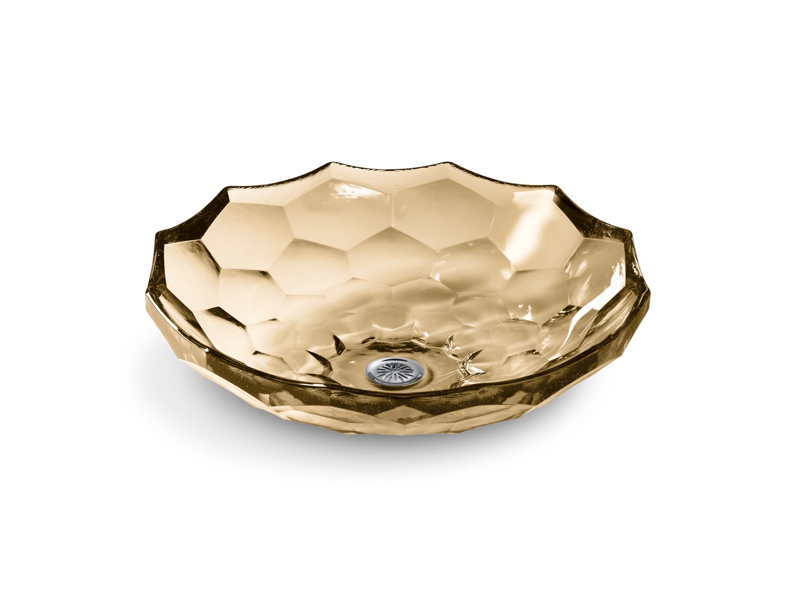 KOHLER K-2373-TG7 Briolette 17-1/2" Round Vessel Bathroom Sink, No Overflow - Translucent Sandalwood