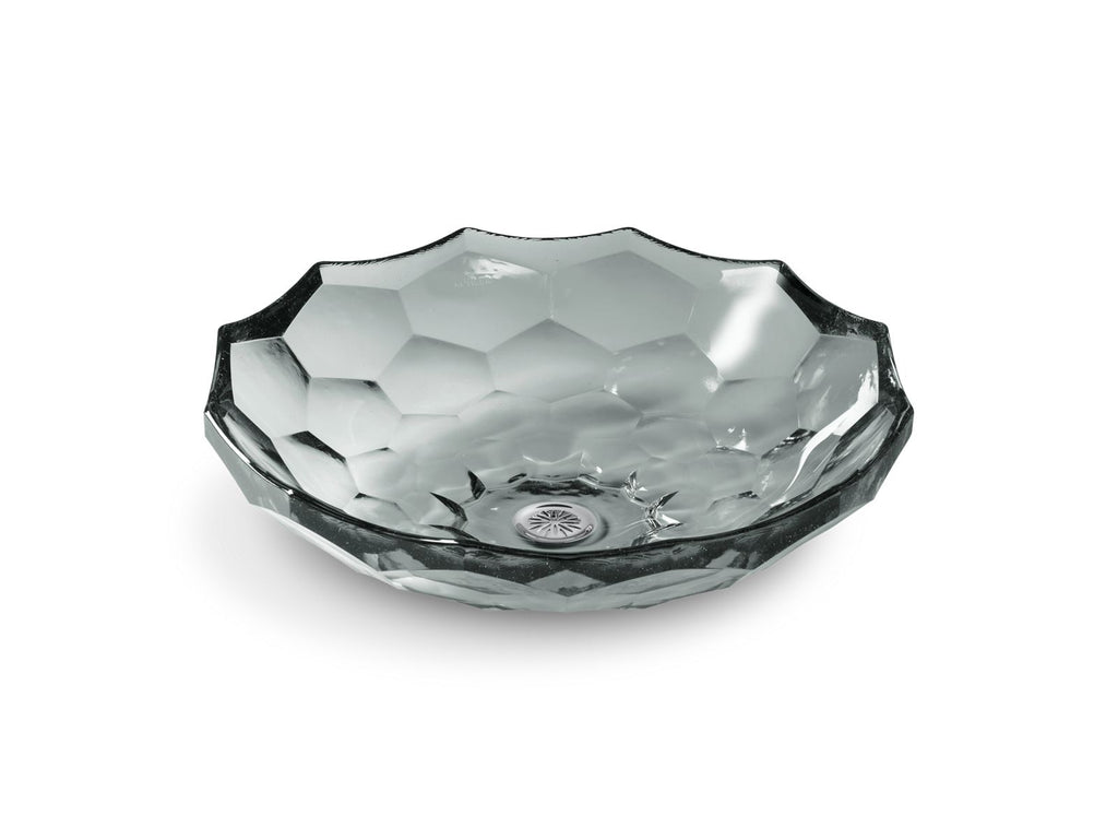 KOHLER K-2373-TG8 Briolette 17-1/2" Round Vessel Bathroom Sink, No Overflow - Translucent Stone
