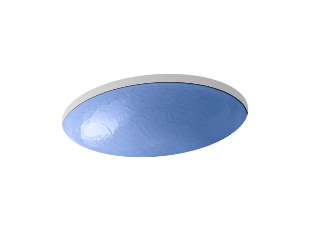 KOHLER K-2741-G6-B11 Whist 19" Oval Wall-Mount/Undermount Bathroom Sink, No Overflow - Opaque Sapphire