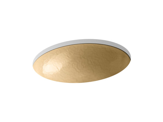 KOHLER K-2741-G7-B11 Whist 19" Oval Wall-Mount/Undermount Bathroom Sink, No Overflow In Opaque Sandalwood