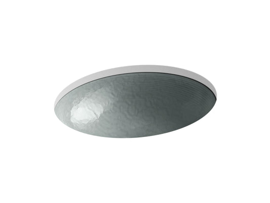 KOHLER K-2741-G8-B11 Whist 19" oval wall-mount/undermount bathroom sink, no overflow - Opaque Stone