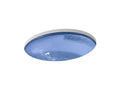 KOHLER K-2741-TG6 Whist 19" Oval Undermount Bathroom Sink, No Overflow - Translucent Sapphire