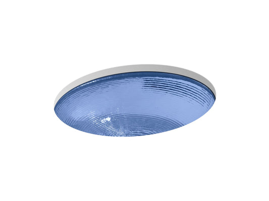 KOHLER K-2741-TG6 Whist 19" oval undermount bathroom sink, no overflow - Translucent Sapphire