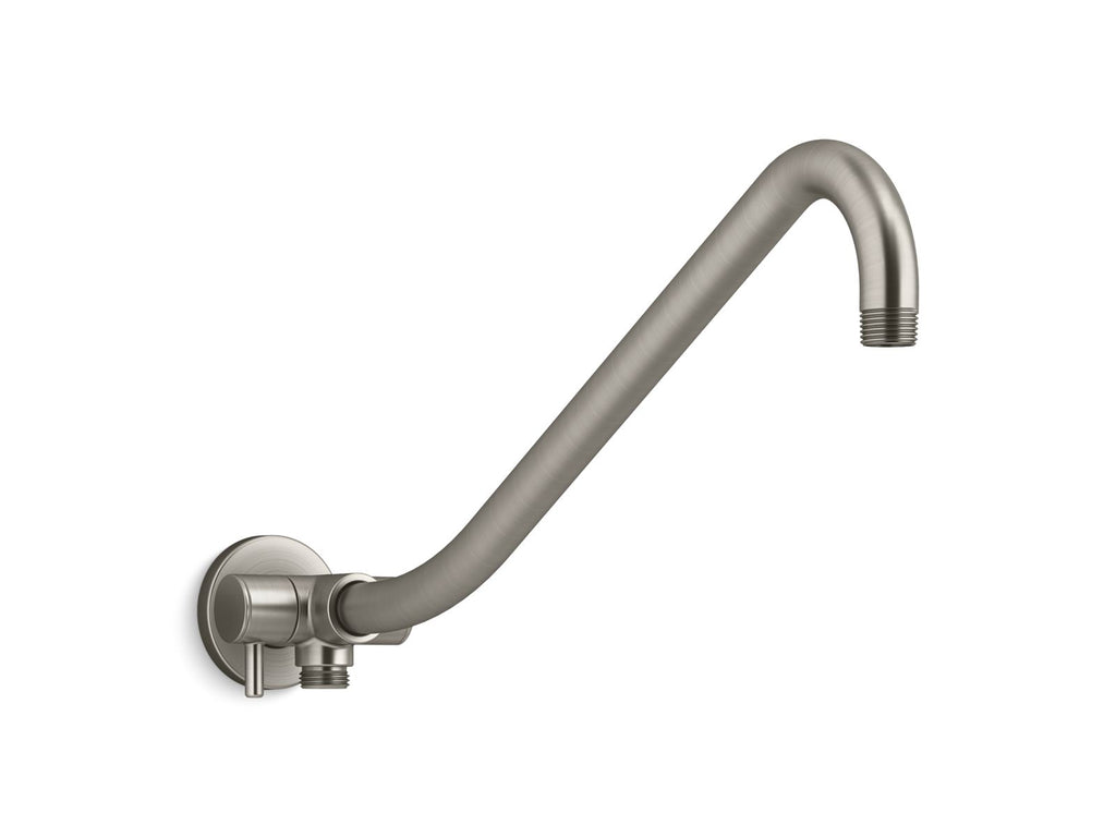 KOHLER K-76336-BN Gooseneck Rainhead Arm With 3-Way Diverter - Vibrant Brushed Nickel
