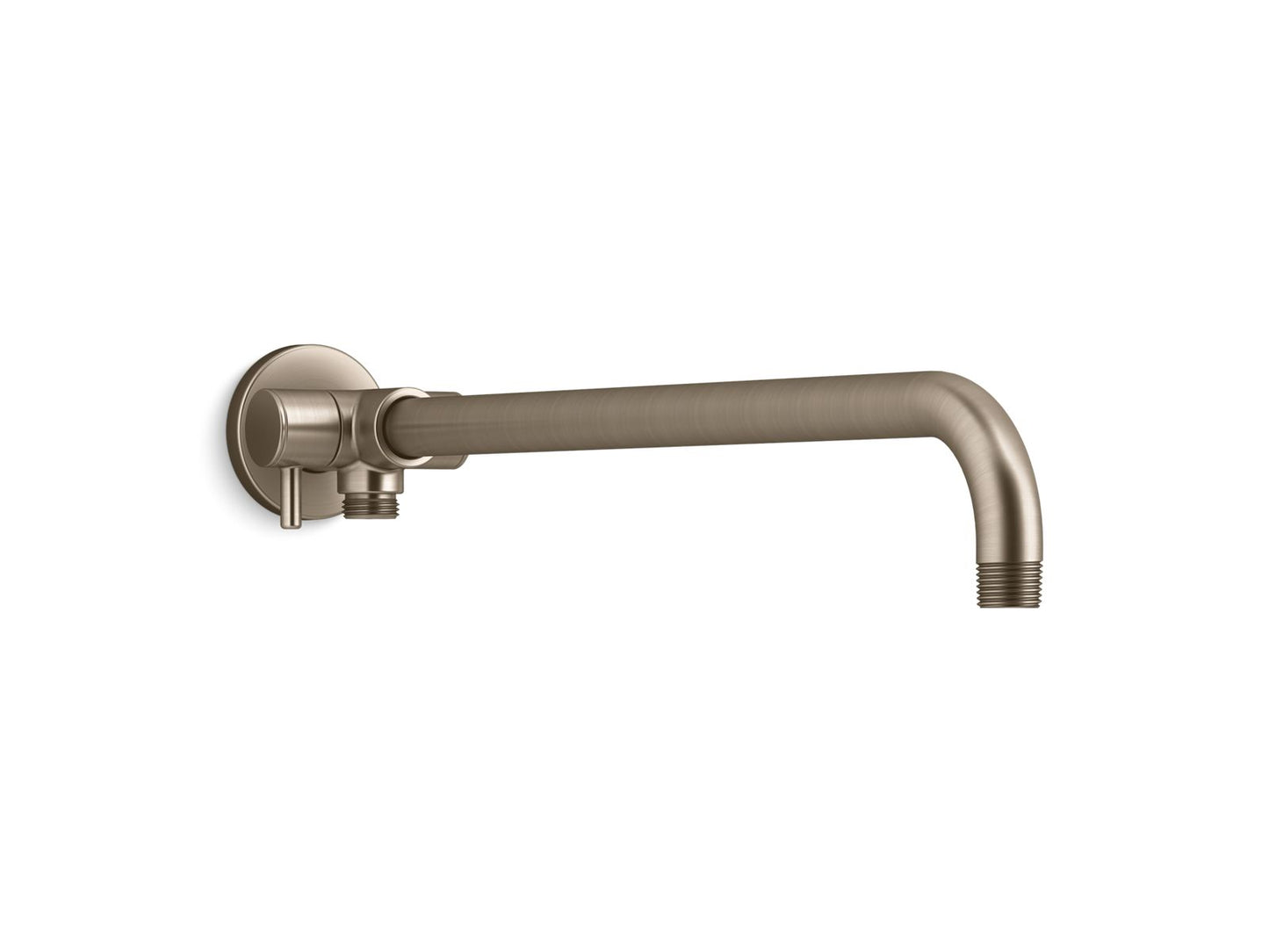 KOHLER K-76332-BV Wall-Mount Rainhead Arm With 3-Way Diverter In Vibrant Brushed Bronze