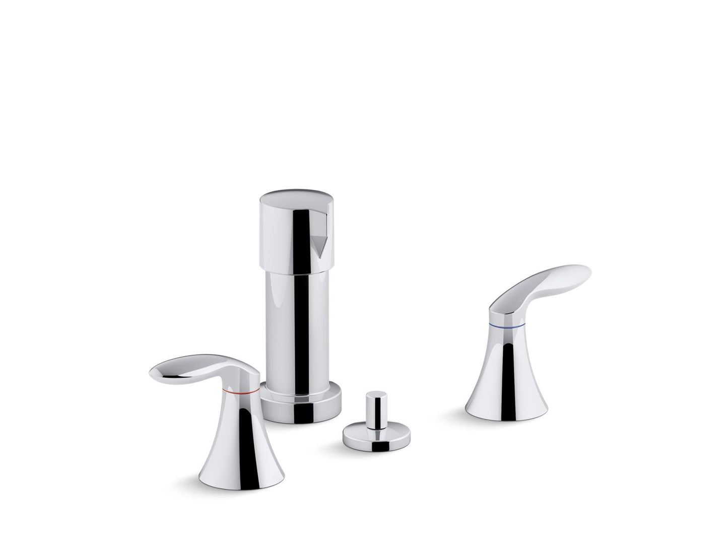 KOHLER K-15286-4RA-CP Coralais Vertical Spray Bidet Faucet With Lever Handles In Polished Chrome