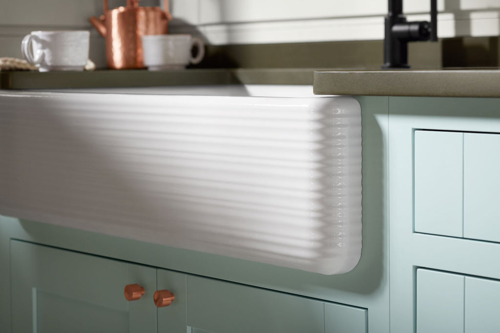 KOHLER K-6351-0 Hayridge Whitehaven 35-11/16" Undermount Single-Bowl Farmhouse Kitchen Sink - White