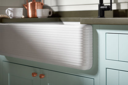 KOHLER K-6351-0 Hayridge Whitehaven 35-11/16" undermount single-bowl farmhouse kitchen sink - White