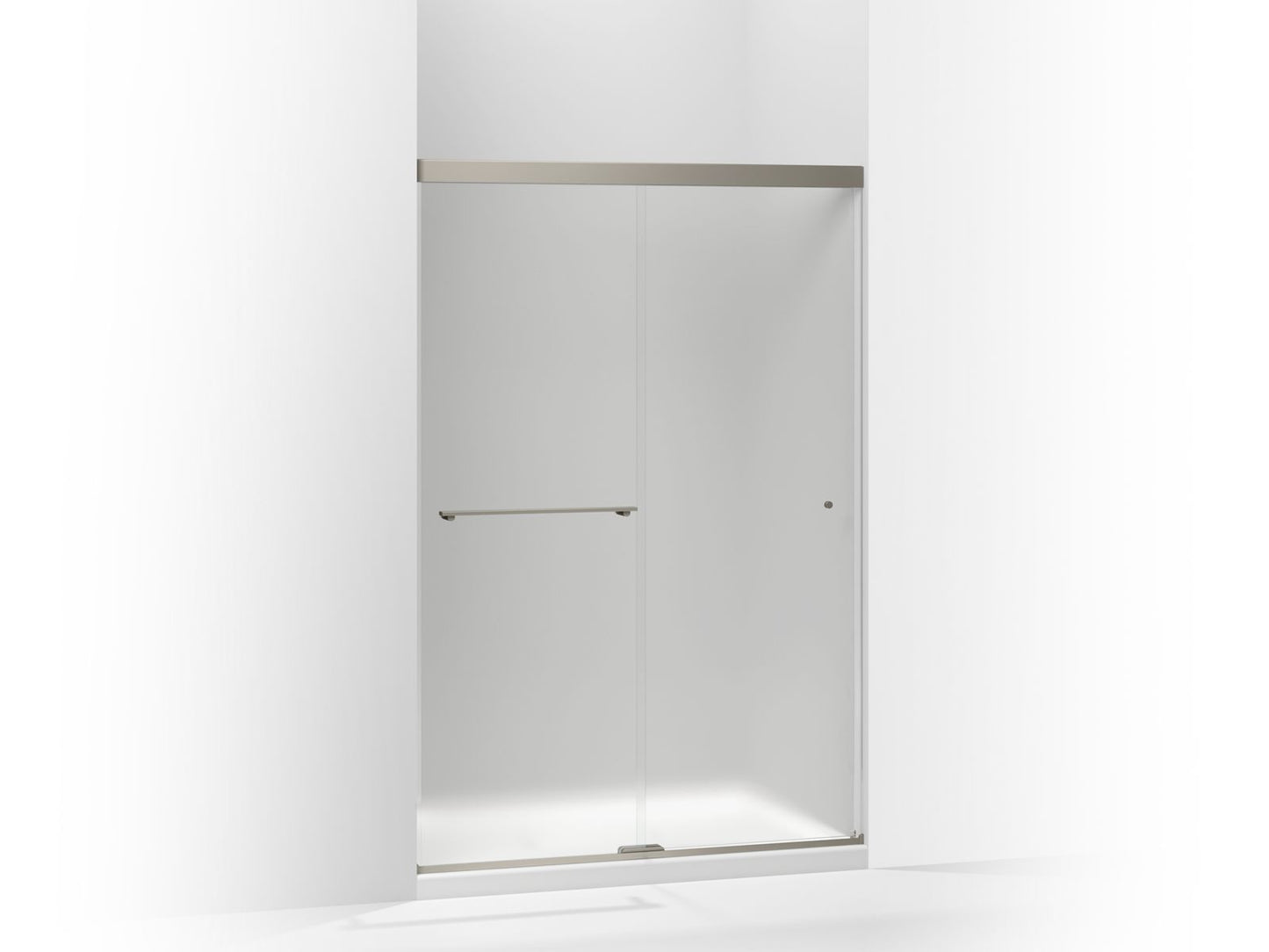 KOHLER K-707100-D3-BNK Revel Sliding Shower Door, 70" H X 44-5/8 - 47-5/8" W, With 1/4" Thick Frosted Glass In Anodized Brushed Nickel