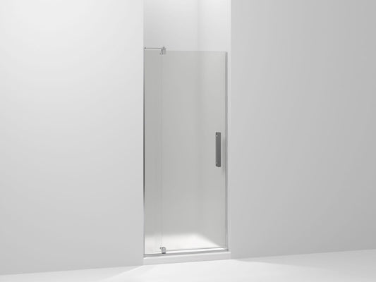 KOHLER K-707500-D3-SHP Revel Pivot Shower Door, 70" H X 27-5/16 - 31-1/8" W, With 1/4" Thick Frosted Glass In Bright Polished Silver