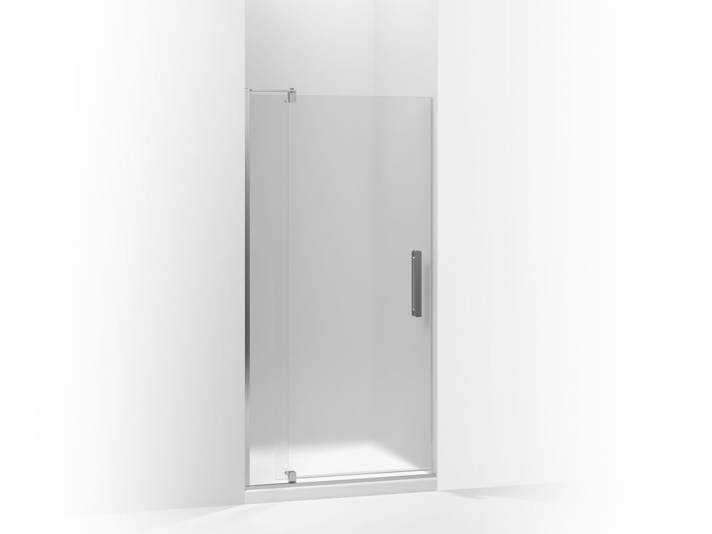 KOHLER K-707510-D3-SHP Revel Pivot Shower Door, 70" H X 31-1/8 - 36" W, With 1/4" Thick Frosted Glass In Bright Polished Silver