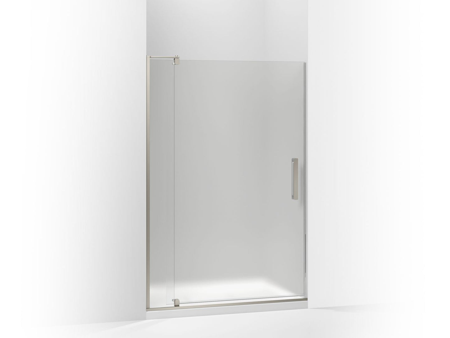 KOHLER K-707541-D3-BNK Revel Pivot Shower Door, 70" H X 39-1/8 - 44" W, With 5/16" Thick Frosted Glass In Anodized Brushed Nickel